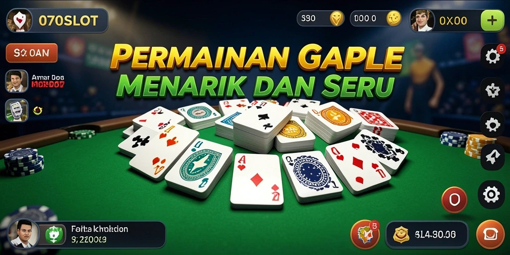 Tampilan antarmuka gameplay Gaple di 070SLOT.