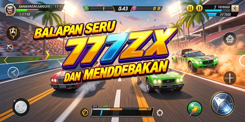 Tangkapan layar gameplay balapan seru di 777ZX.