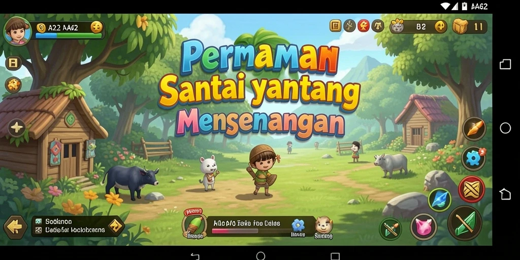 Tampilan gameplay AA62 yang seru dan menarik dalam suasana santai.