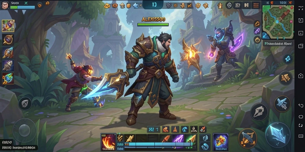 Screenshot menampilkan pertarungan epik dalam game ARPG ALEXIS500.