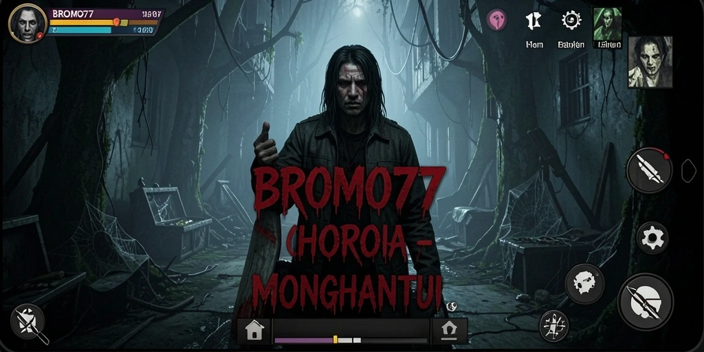 Tangkapan layar BROMO77 yang menunjukkan suasana mencekam dan gameplay yang menegangkan.