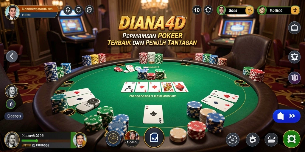 Tampilan gameplay Poker yang seru dan mengasyikkan di DIANA4D.