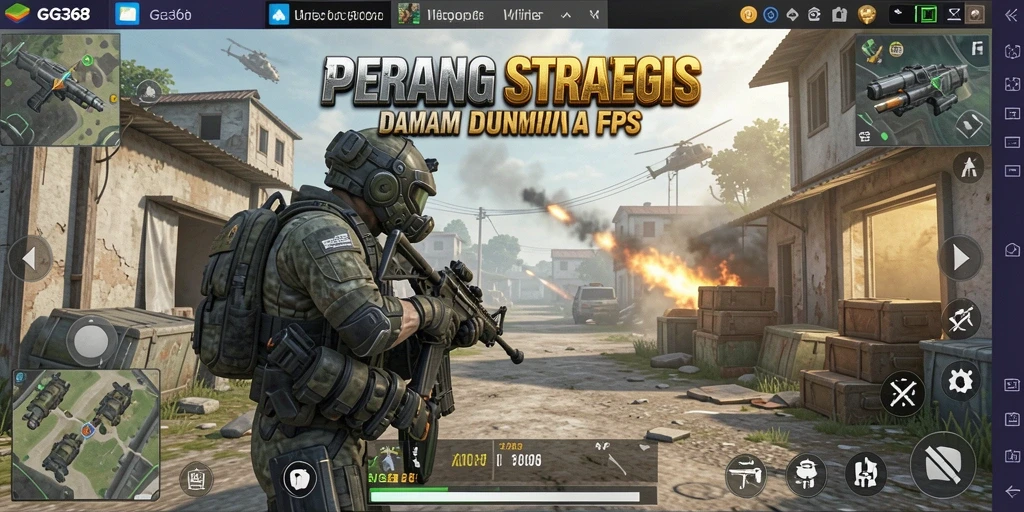 Tampilan gameplay GG368 yang menegangkan dalam pertempuran FPS.