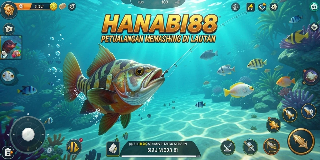 Tampilan gameplay HANABI88 yang menakjubkan saat menangkap ikan.