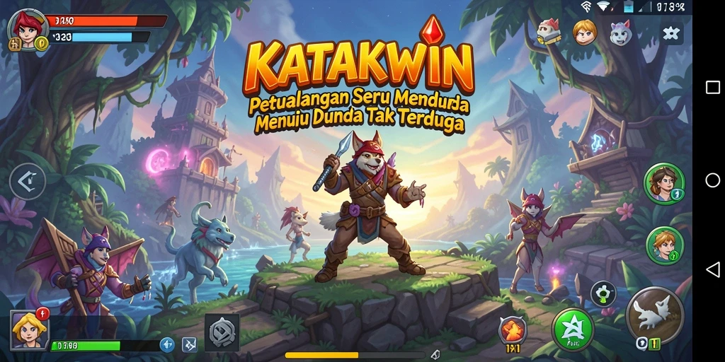 Tangkapan layar dari gameplay KATAKWIN menunjukkan petualangan mendebarkan di hutan.