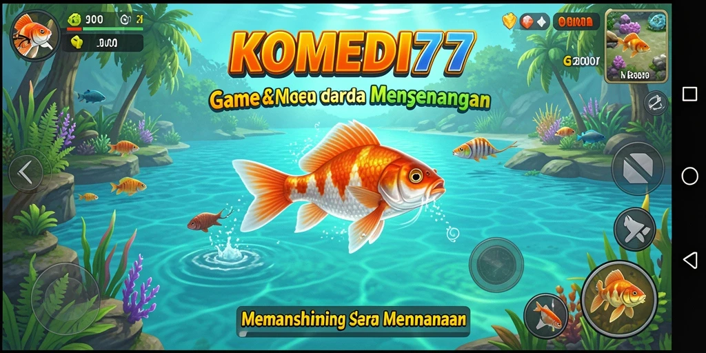 Screenshot gameplay menunjukkan keseruan memancing di KOMEDI77.