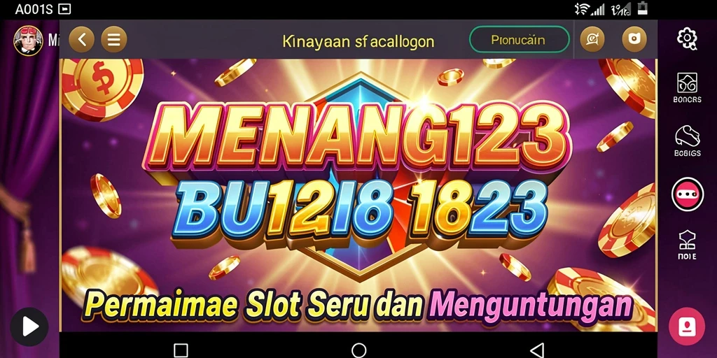 Screenshot MENANG123 menampilkan gameplay Slot yang seru.