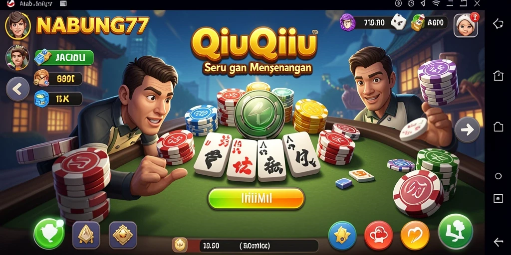 Tampilan screenshot NABUNG77 menunjukkan momen menegangkan dalam QiuQiu.