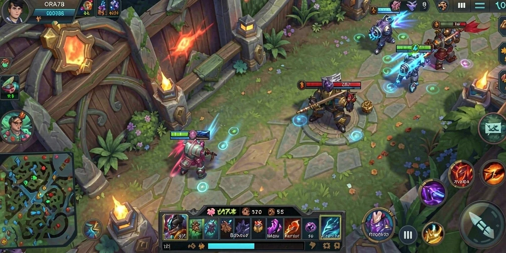 Screenshot gameplay seru ORA78 saat pertempuran berlangsung.