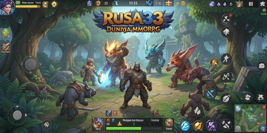 Tangkapan layar gameplay RUSA33 dengan aksi pertempuran seru.