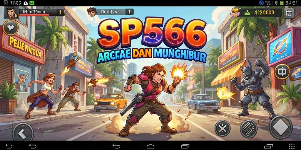 Tangkapan layar SP666 menampilkan gameplay Arcade yang seru dan menantang.