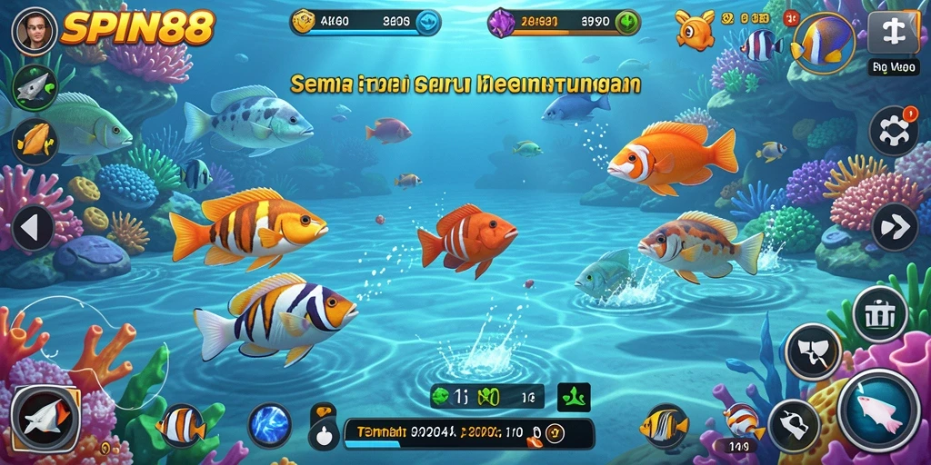 Gameplay seru Tembak Ikan dengan grafis menarik di SPIN88.