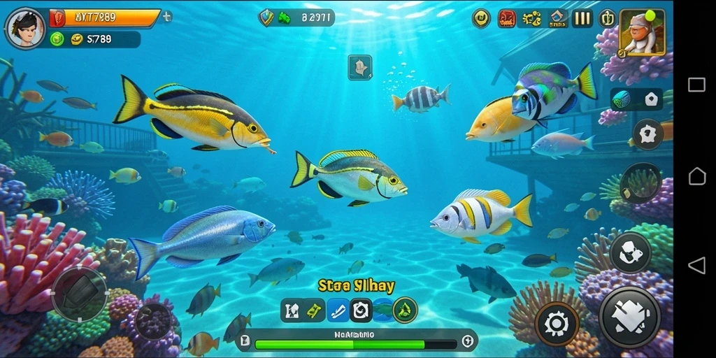 Menampilkan gameplay seru dari ST789 dengan aksi menembak ikan.