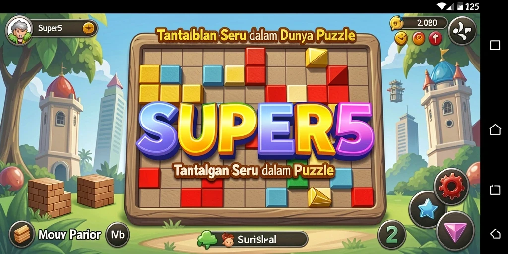 Tampilan gameplay SUPER5 yang menantang dan memikat.