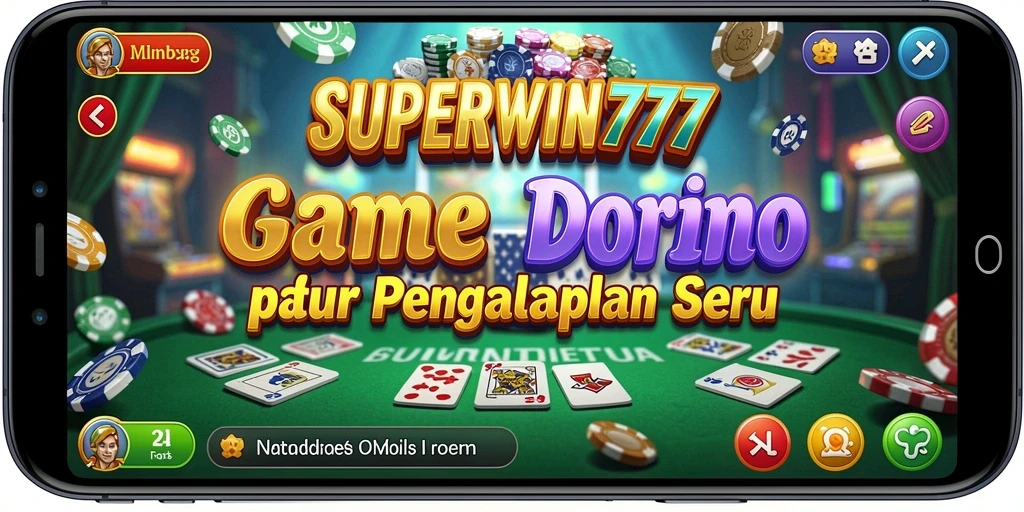 Tampilan gameplay seru dalam game Domino SUPERWIN777.
