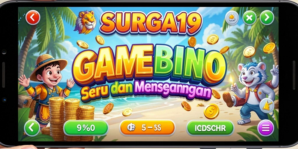 Screenshot gameplay SURGA19 menampilkan suasana permainan Bingo yang seru.