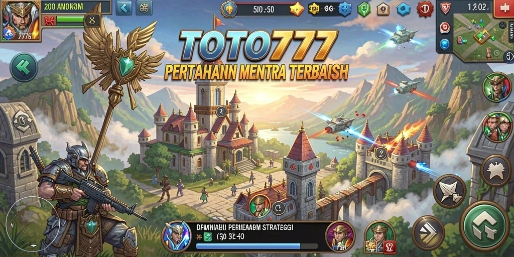 Tampilan gameplay TOTO777 yang menegangkan dalam pertahanan menara.