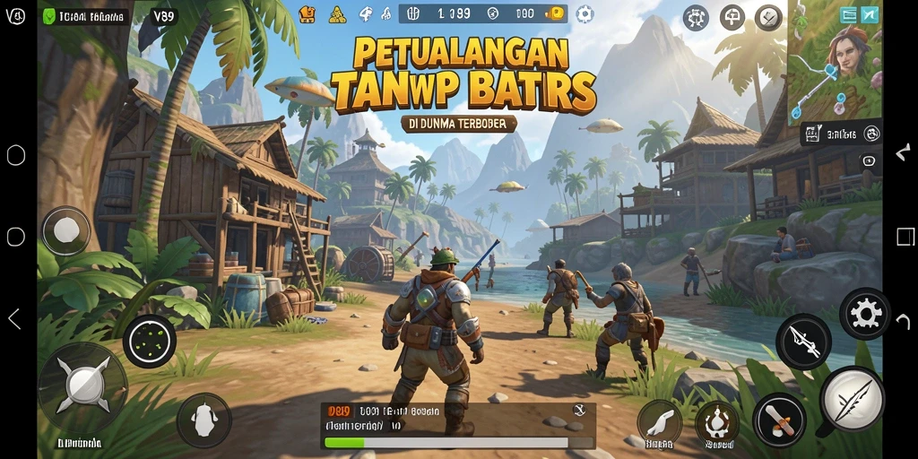 Screenshot gameplay V89 menunjukkan petualangan seru di dunia terbuka.