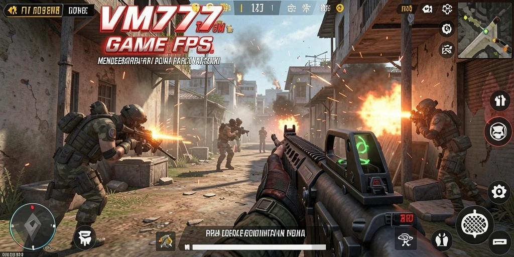 Gameplay menegangkan di lingkungan pertempuran yang realistis.