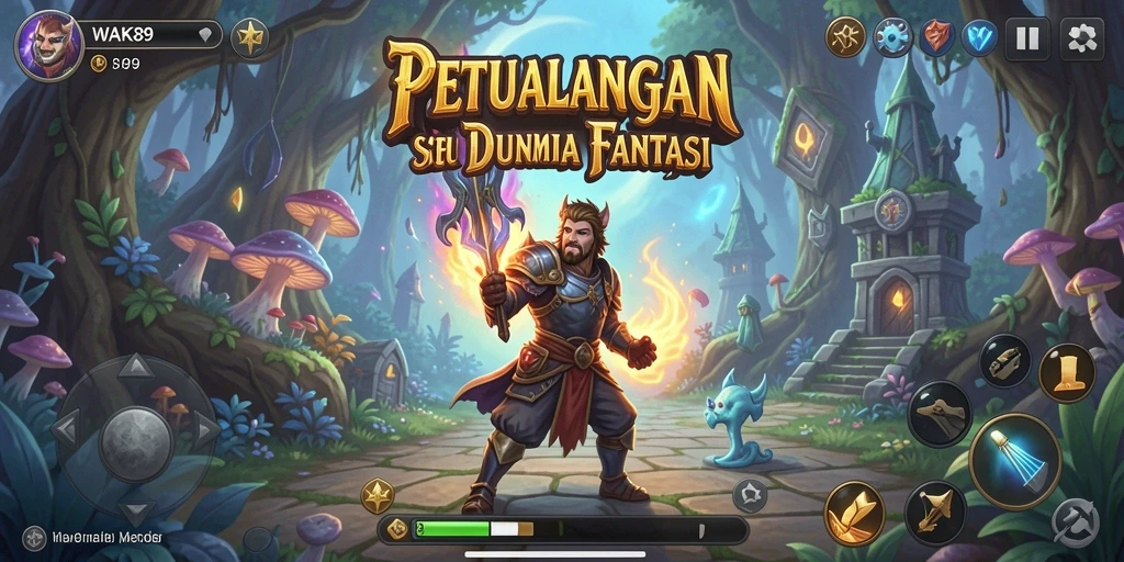 Tampilan gameplay WAK89 yang penuh aksi dan petualangan.