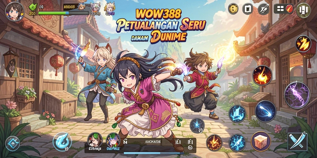 Tangkapan layar utama WOW388 menampilkan aksi gameplay Anime yang mendebarkan.
